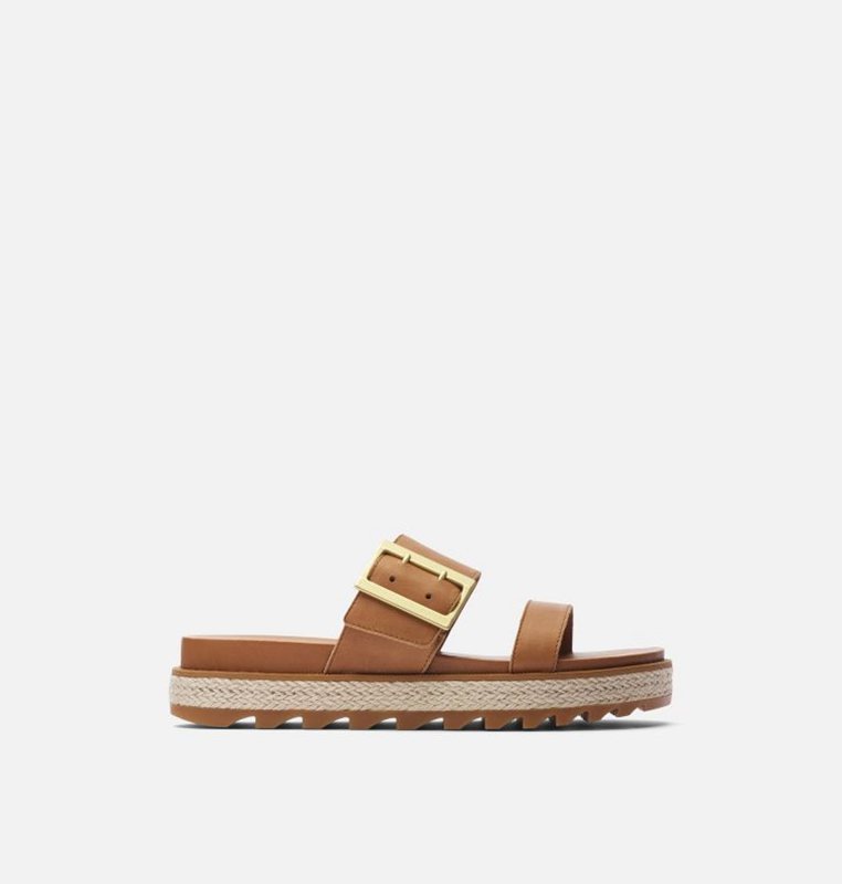 Womens Slides Brown - Sorel Roaming™ Buckle Jute - 402-QFEKSU